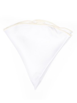 White Silk/ Banana Trim Silk Pocket Circle